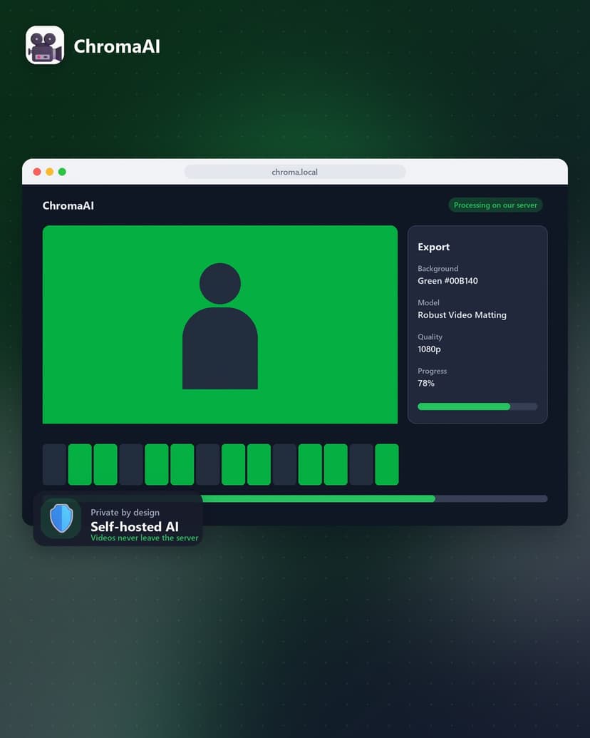 ChromaAI: Self-Hosted Video Background Changer